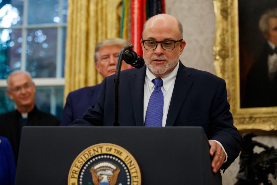 Mark Levin speaks during a ceremony at the White House in 2019.