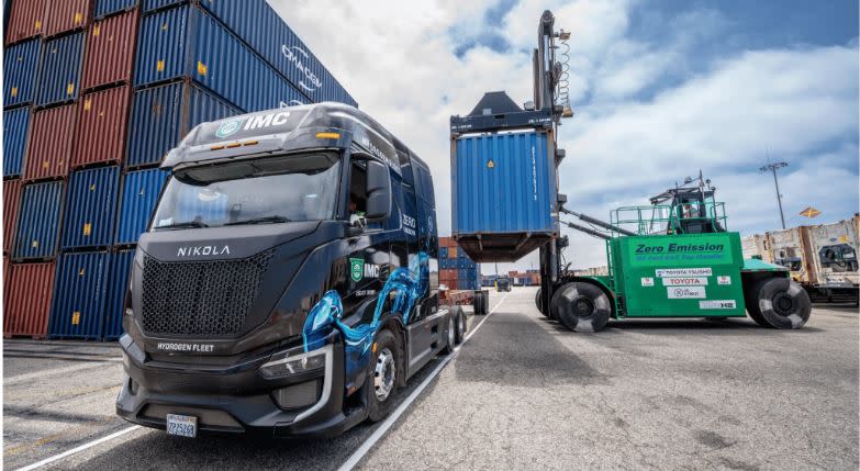 Nikola’s fuel cell electric trucks operated 92.9% of the time in demonstration runs over the past year. (Photo: IMC Logistics)