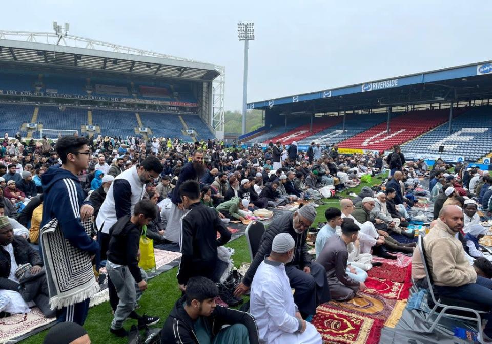 Ewood Park, Blackburn, which hosted Eid prayers (Ahmed Khalifa/PA) (PA Media)