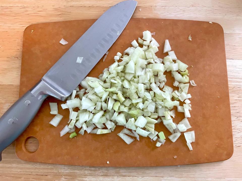 Chopped fennel for Ina Garten's Rigatoni