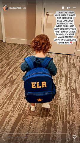 lea michele/instagram Lea Michele emotionally reflects on son's first day of school in September 2022