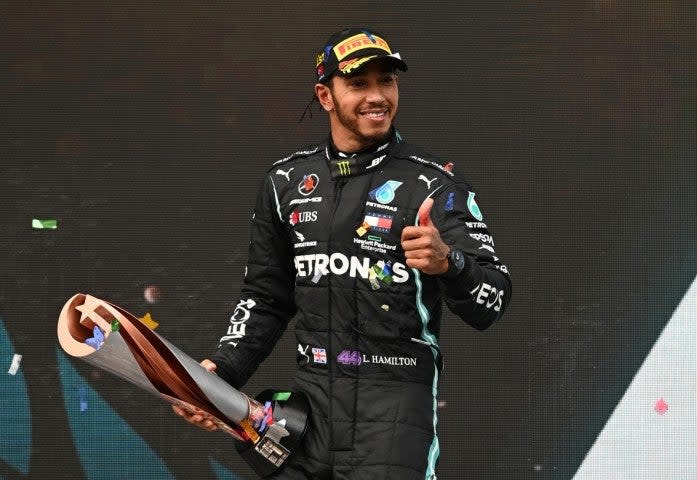 F1 world champion Lewis Hamilton (Pool via REUTERS)