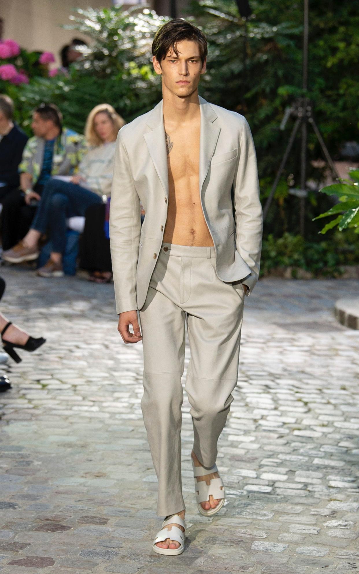 Sandals with suiting at Hermès