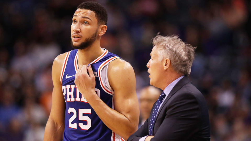 Pictured here, Ben Simmons and coach Brett Brown during their time together at Philadelphia.