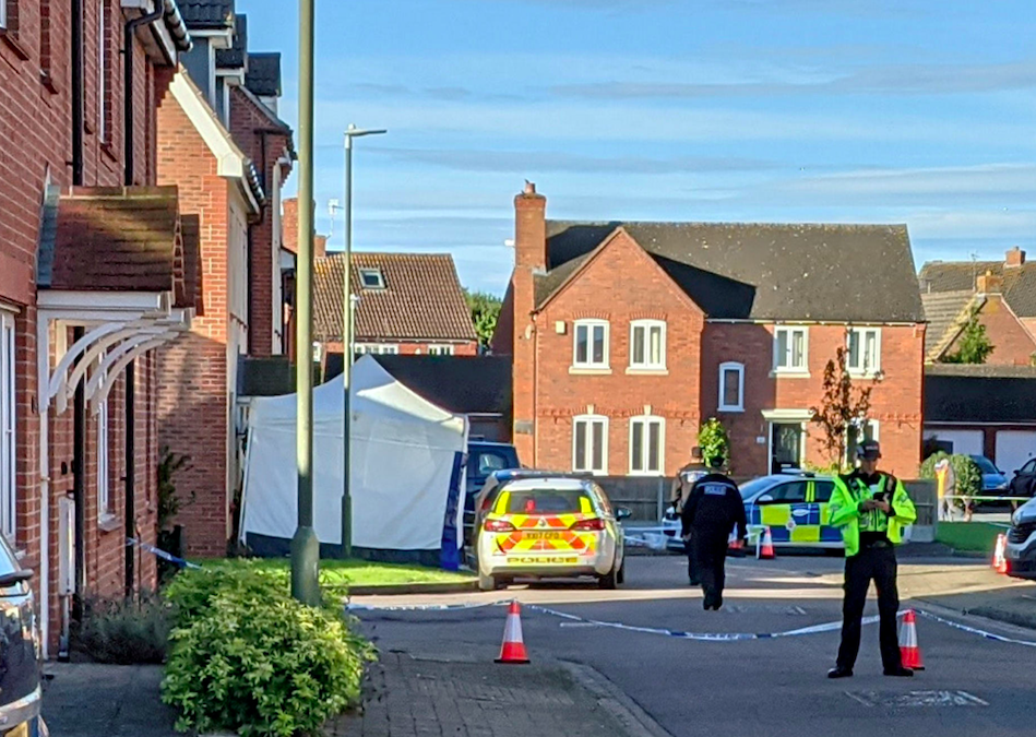 Police sealed off the area following the attacks. (SWNS)