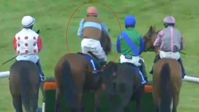 The moment Russell appears to punch the horse. Pic: At The Races