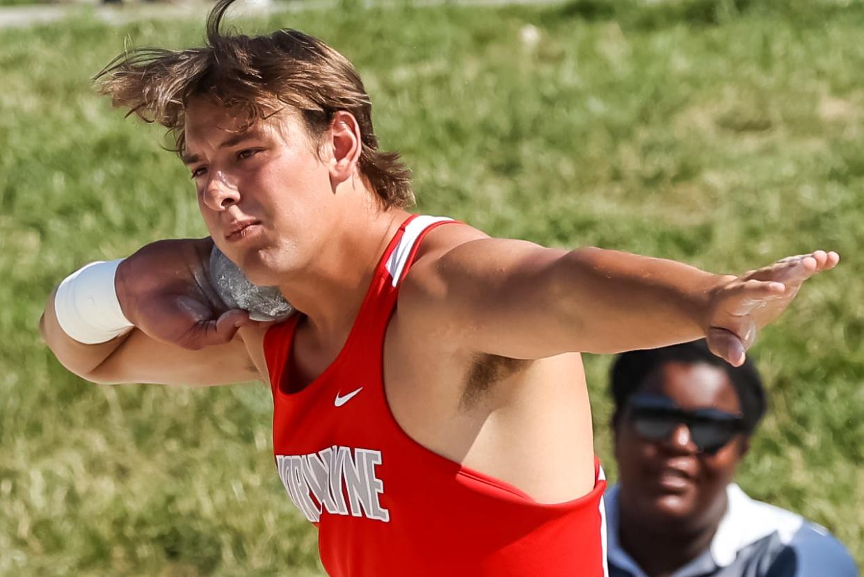 Norwayne's Dillon Morlock has already broken the Division II state record in the shot put twice this season, once officially and once unofficially.