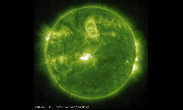 Geomagnetic storm from a solar flare could disrupt radio communications and  create a striking aurora