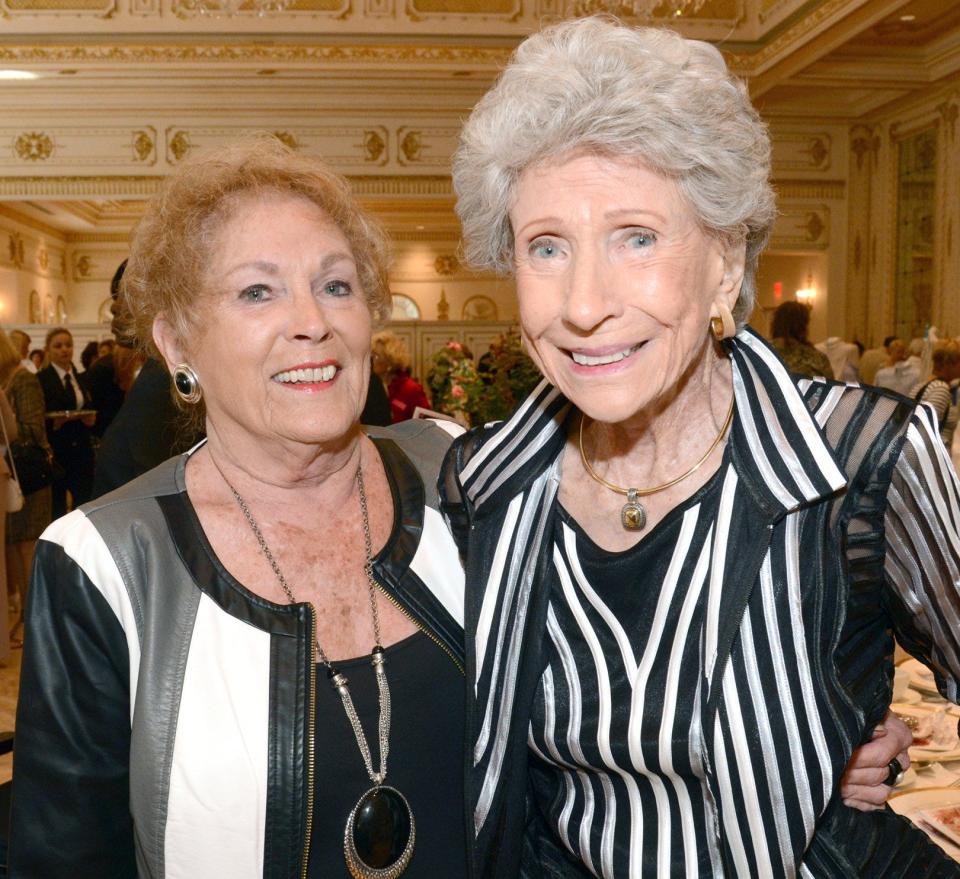 Tina Philips, left, and the late Babbette Wolff of Palm Beach at the Hab-a-Hearts Annual Luncheon at Mar-a-Lago in 2014. [MELANIE BELL/palmbeachpost.com]