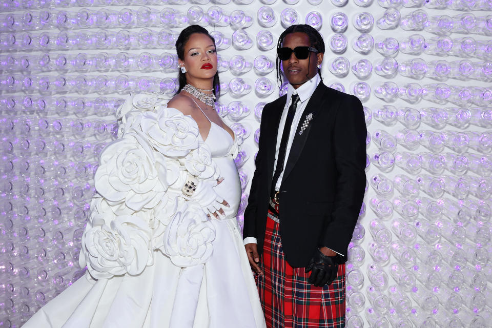 NEW YORK, NEW YORK - MAY 01: (L-R) Rihanna and A$AP Rocky attend The 2023 Met Gala Celebrating "Karl Lagerfeld: A Line Of Beauty" at The Metropolitan Museum of Art on May 01, 2023 in New York City. (Photo by Cindy Ord/MG23/Getty Images for The Met Museum/Vogue)