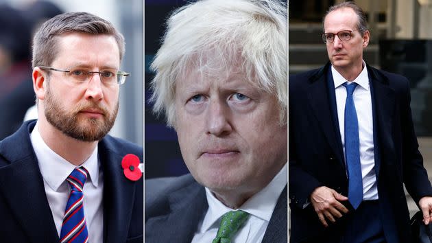 Simon Case, Boris Johnson and Martin Reynolds