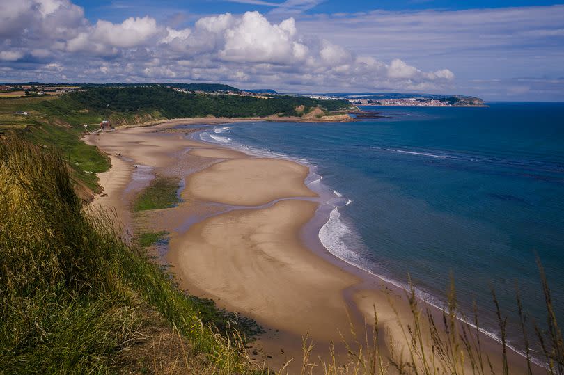 The view of Cayton Bay from the high cliffs at the southern end of the bay. -Credit:Getty