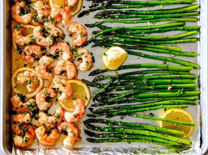 Lemon Garlic Shrimp and Asparagus