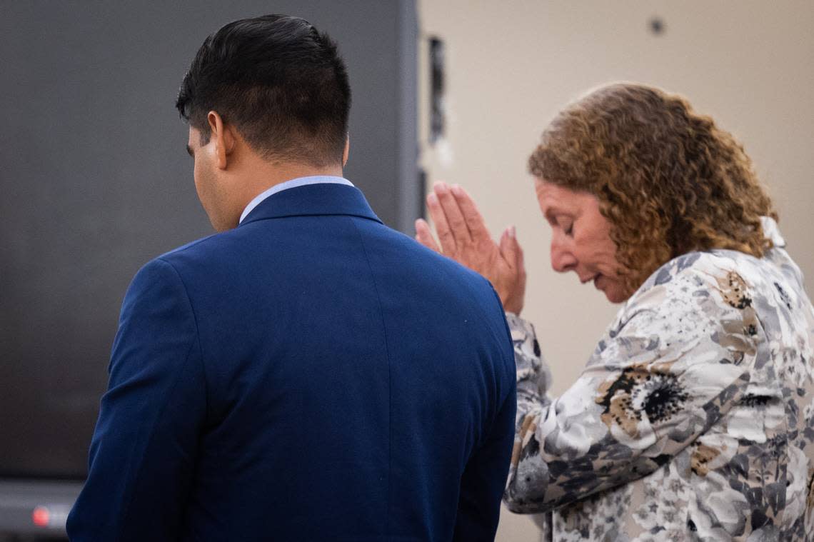 Attorney Kathy Lowthorp reacts to Ravinder Singh being found not guilty of criminal negligent homicide on Monday, August 29, 2022, in the 371st District Court in Tarrant County.