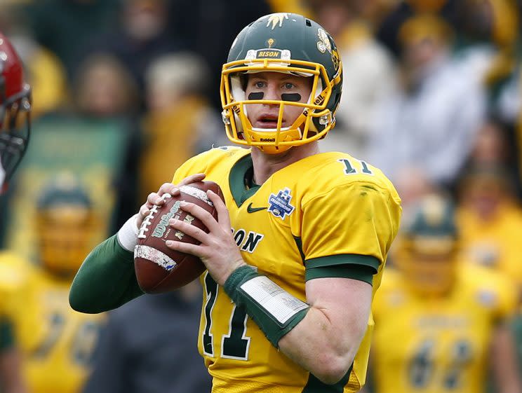 At North Dakota State, Carson Wentz handled offensive responsibilities that went beyond his coaches' play calls. (AP) 