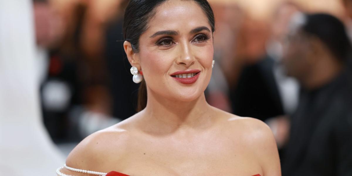 Salma Hayek's sweet tribute to Karl Lagerfeld at the Met Gala