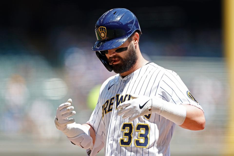 Jesse Winker is a possibility for the final spot on the Brewers' post-season roster.