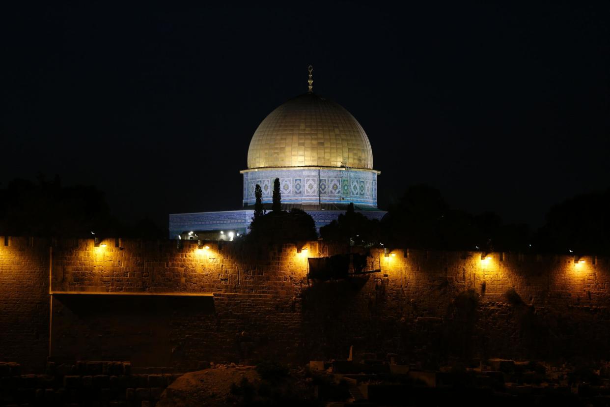 The Dome of Rock at the Al-Aqsa Mosque compound, a UNESCO heritage site, in the Old City of Jerusalem: AHMAD GHARABLI/AFP/Getty Images