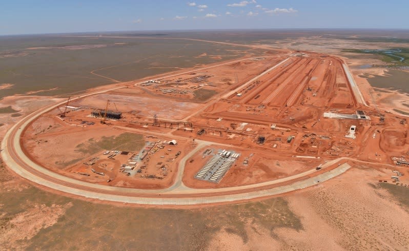 Port landside works at the Roy Hill project in the Pilbara.