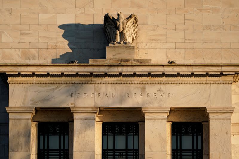 The Federal Reserve building is seen in Washington, DC