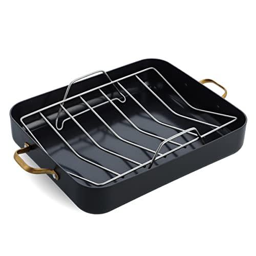 The Pioneer Woman Timeless Nonstick Roaster with Wire Rack Insert