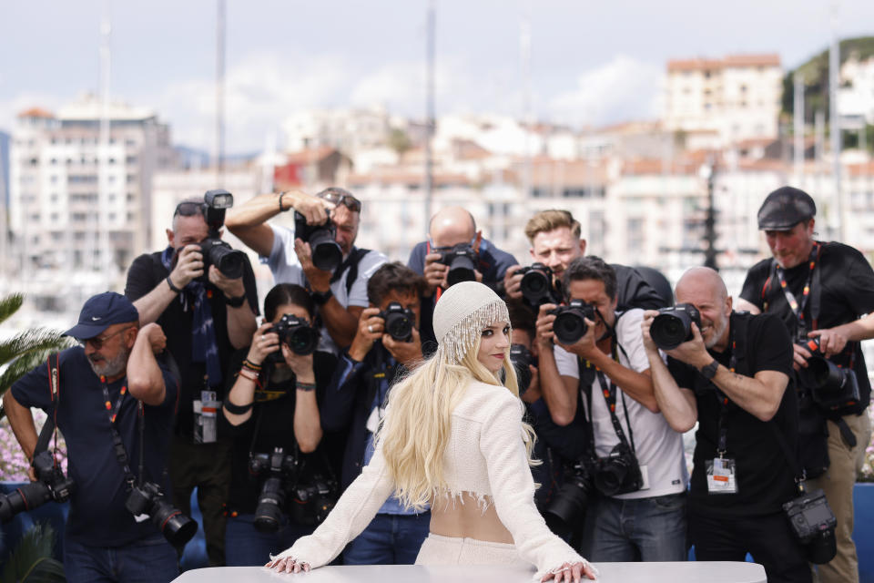 Anya Taylor-Joy poses for photographers at the photo call for the film 'Furiosa: A Mad Max Saga' at the 77th international film festival, Cannes, southern France, Thursday, May 16, 2024. (Photo by Vianney Le Caer/Invision/AP)