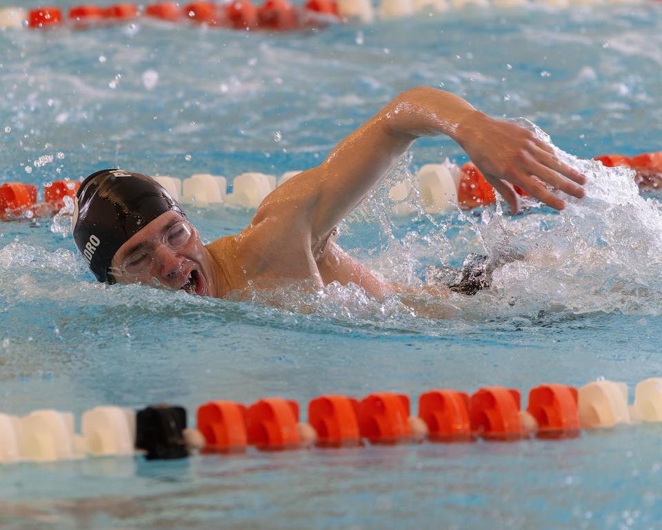 Pinckney's Lucas Mondro won the 500-yard freestyle in the SEC White swimming and diving meet.