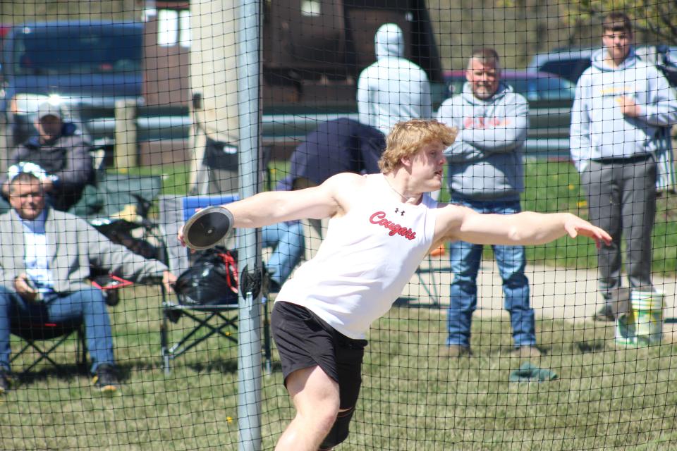 Crestview's Wade Bolin won the discus event on Saturday.