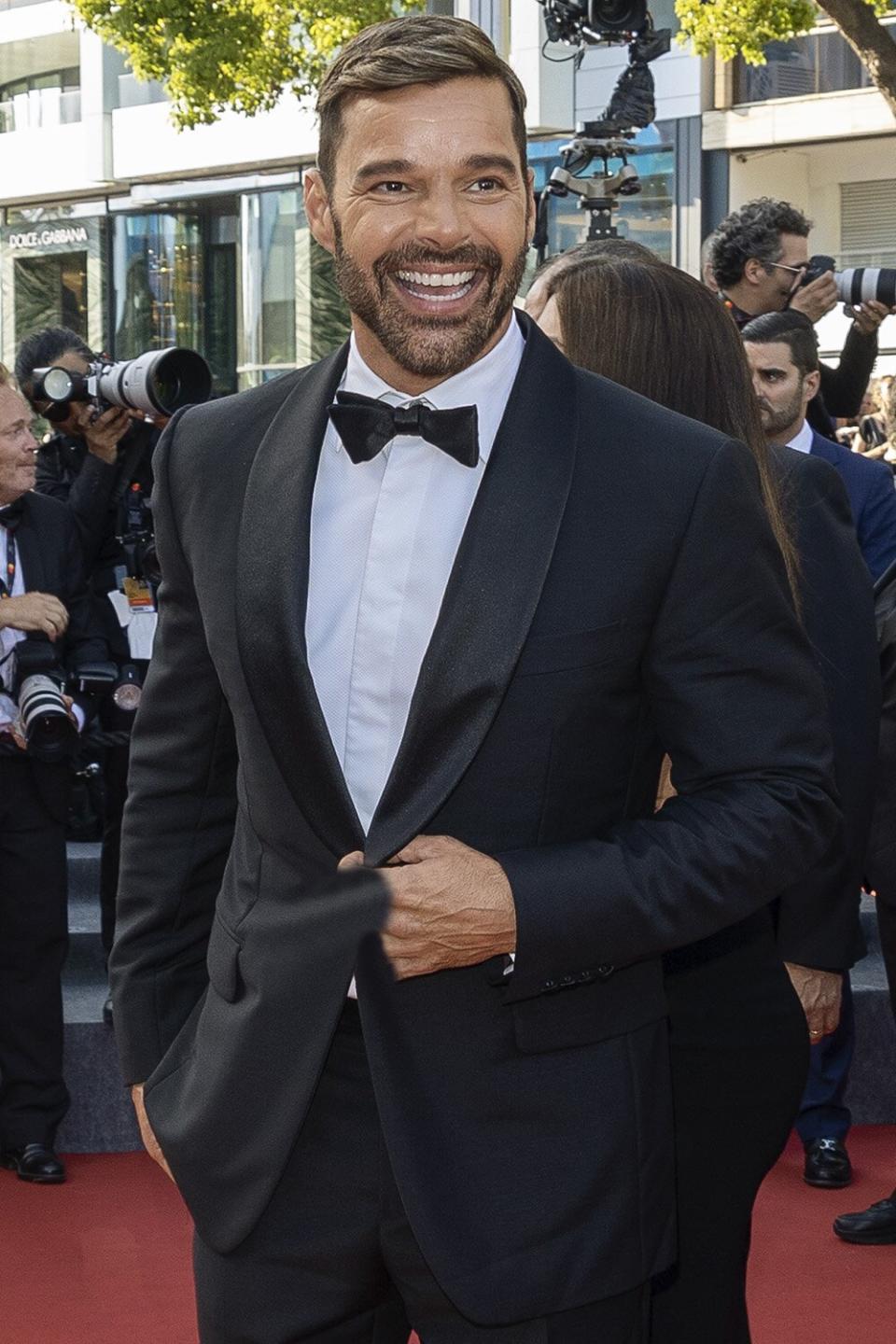 CANNES, FRANCE - MAY 25: Singer Ricky Martin attends the screening of "Elvis" during the 75th annual Cannes film festival at Palais des Festivals on May 25, 2022 in Cannes, France. (Photo by Marc Piasecki/FilmMagic)