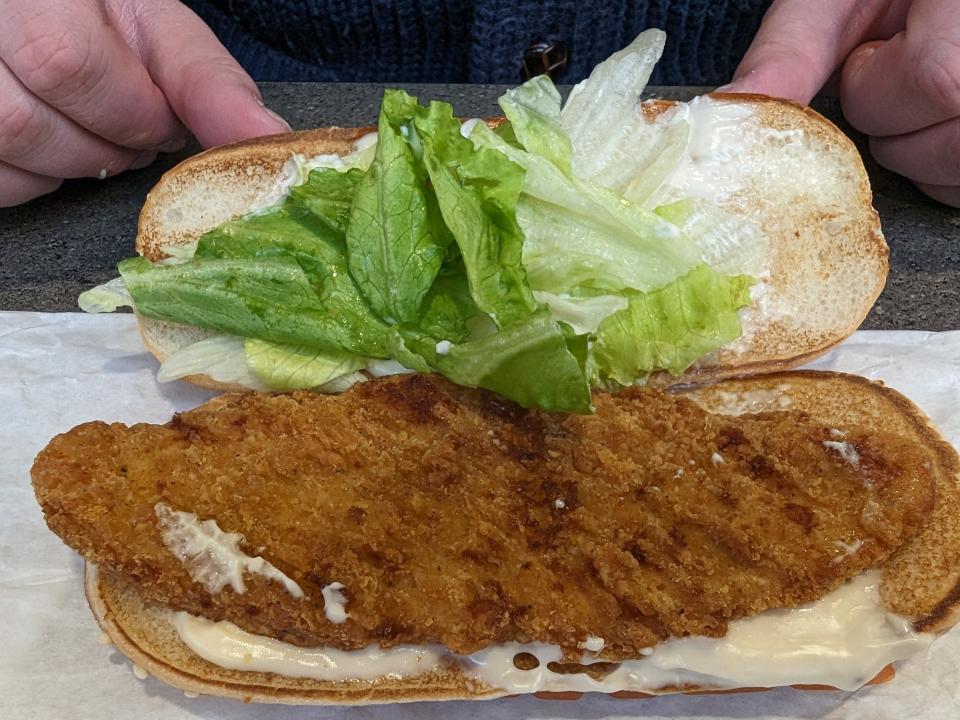 The chicken sandwich at Burger King in the UK