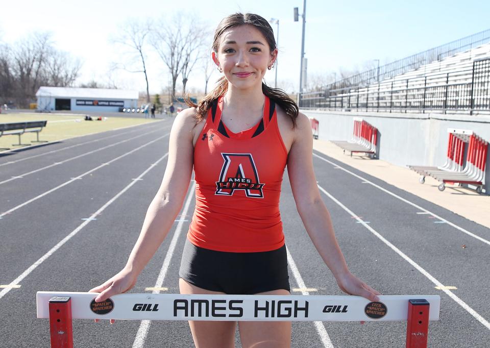 Angelica Attinger is following a legend in mutliple-time Drake Relays and state hurdle champion Ali Frandsen as she begins her sophomore year of high school girls track and field at Ames High in 2024. The talented runner is ready to start leaving her own mark as one of the state's best female hurdlers.