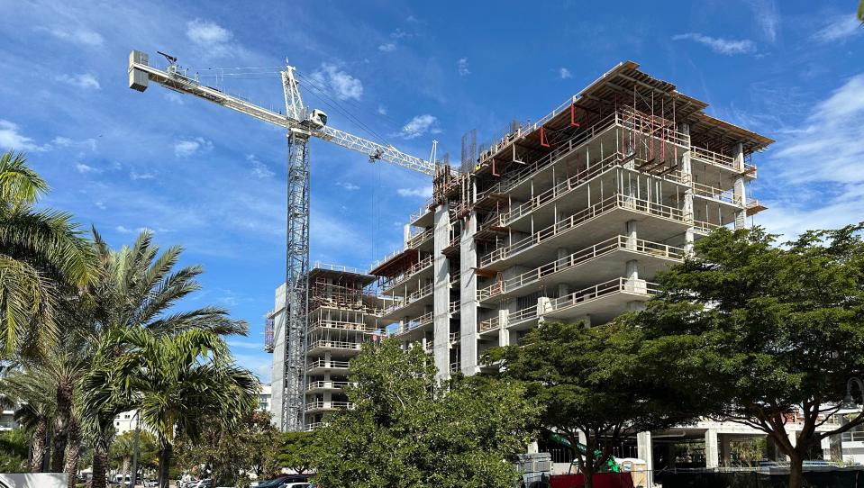 Peninsula condominiums is under construction on Golden Gate Point in Sarasota.