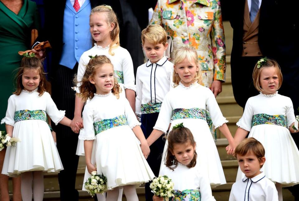 Princess Charlotte, Savannah Phillips, Maud Windsor, Prince George, Mia Grace Tindall, Theodora Williams and Louis de Givenchy | REX/Shutterstock