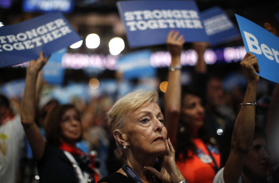 Sanders supporters weep at DNC