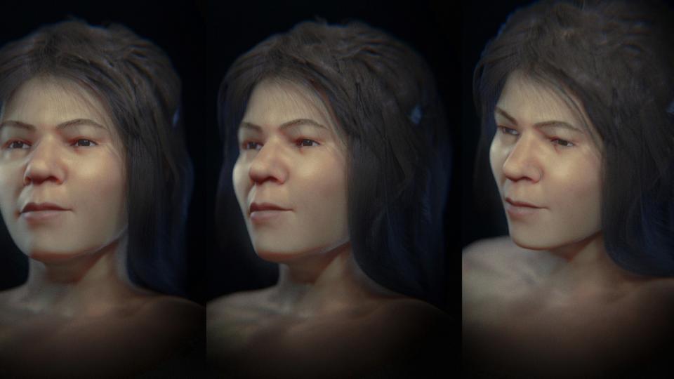 A digital approximation of what the Stone Age woman may have looked like.