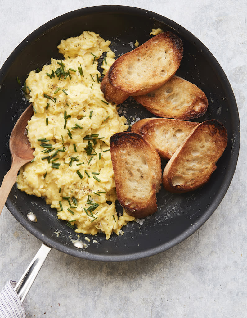 Oeufs brouillés fromage ciboulette