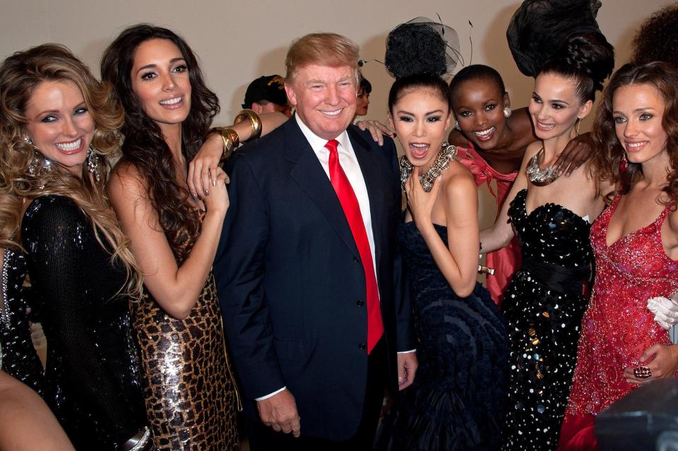 Donald Trump with Miss Universe winners