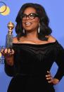 <p>Oprah Winfrey stands proud after she received the Cecil B. DeMille Award at the 75th Annual Golden Globe Awards held at the Beverly Hilton Hotel in January 2018.</p><p><strong>RELATED: <a href="https://www.redbookmag.com/life/g13141783/oprah-favorite-things-2017/" rel="nofollow noopener" target="_blank" data-ylk="slk:Oprah Reveals Her Favorite Things of 2017;elm:context_link;itc:0;sec:content-canvas" class="link ">Oprah Reveals Her Favorite Things of 2017</a></strong></p>