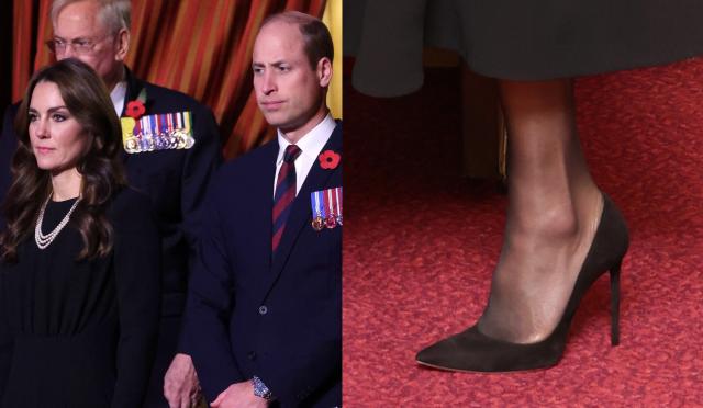 Kate Middleton Keeps It Classic in Black Suede Pumps at The Royal British  Legion Festival of Remembrance