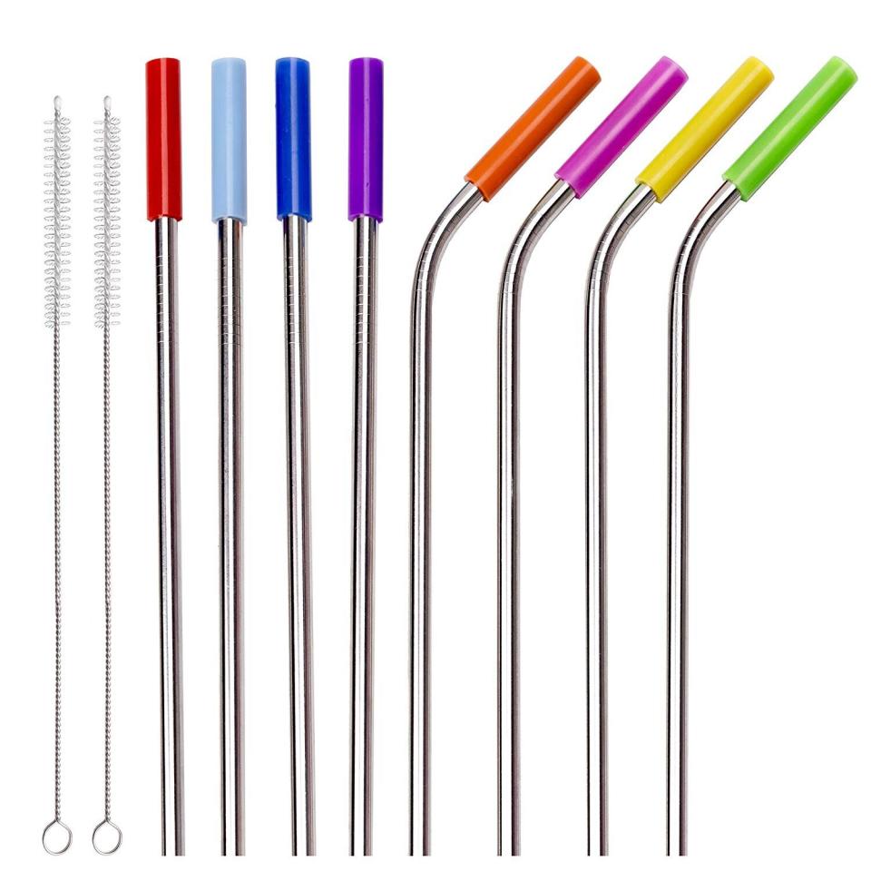 Set of eight Stainless Steel Straws Ultra Long, 10% off coupon available now. (Photo: Amazon) 