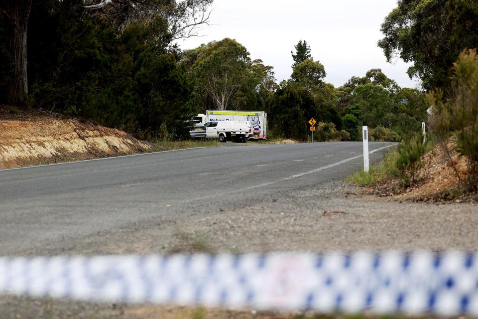 Australian police found the bodies of a TV presenter and his flight attendant boyfriend in a rural area outside Sydney on February 27, acting on information from a police officer charged with their murder. (Hilary Wardhaugh / AFP - Getty Images)