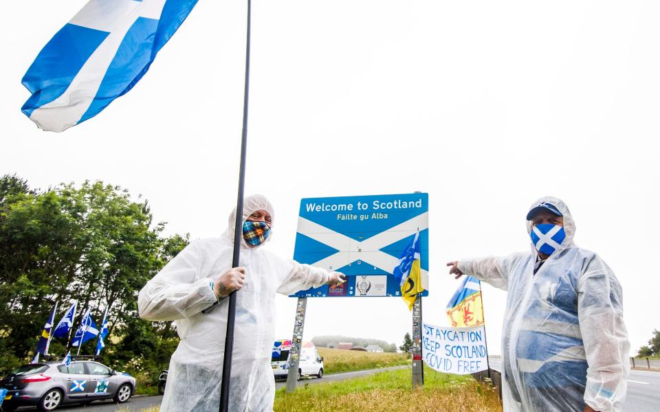 A demonstration on the border last weekend - Euan Cherry/Euan Cherry