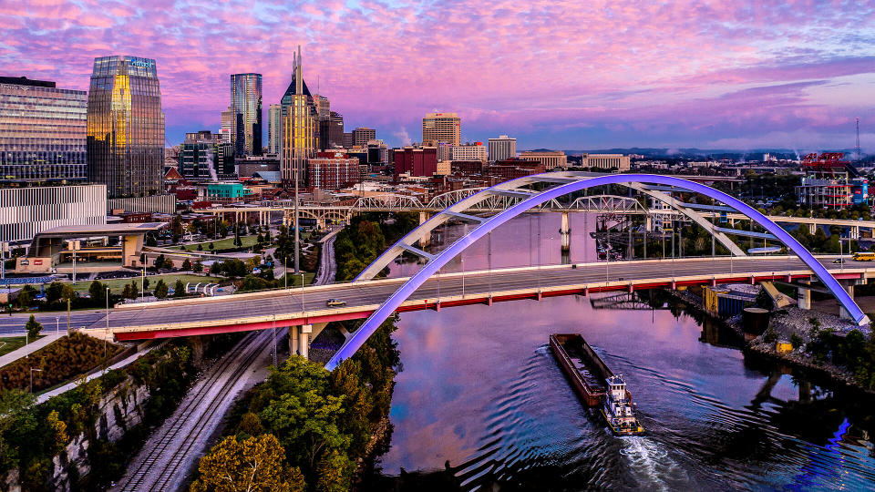 Nashville,TN Dawn Aerial.