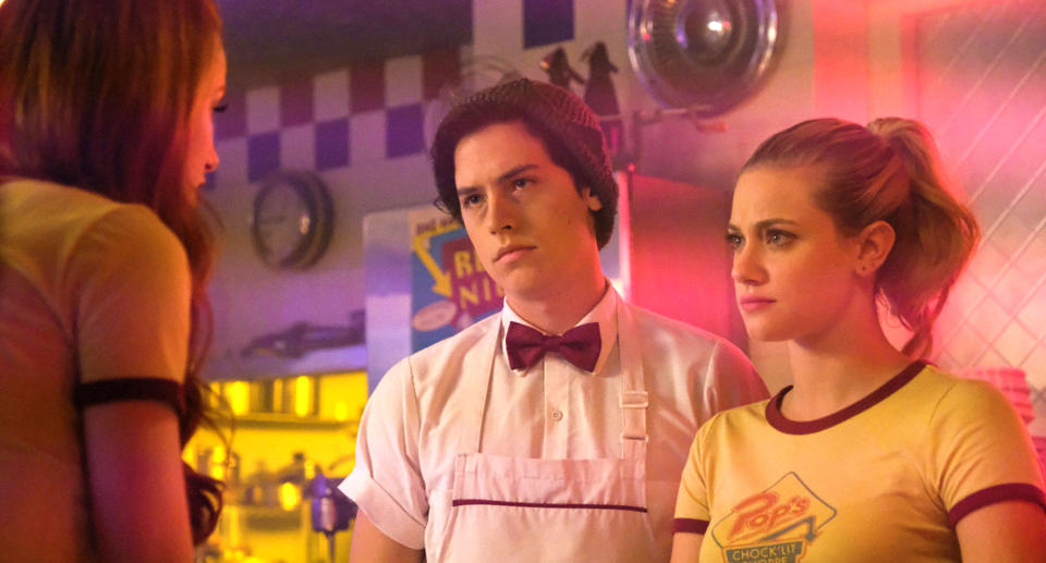 Cole Sprouse and Lili Reinhart star in an October 2017 episode of “Riverdale.” (Photo: Bettina Strauss/the CW Network/courtesy Everett Collection)