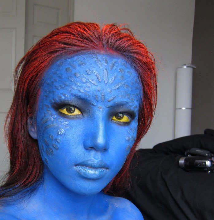 If you’ve seen the “X-Men” films, then you know Phan appears here as the shape-shifter, Mystique.