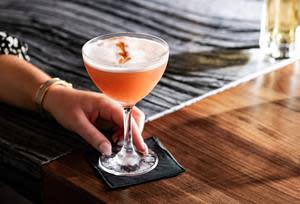 Fogo’s new Desert Rose is a light and refreshing cocktail with Patron Silver, Aperol, lime and aquafaba, garnished with angostura bitters. Fogo.com
