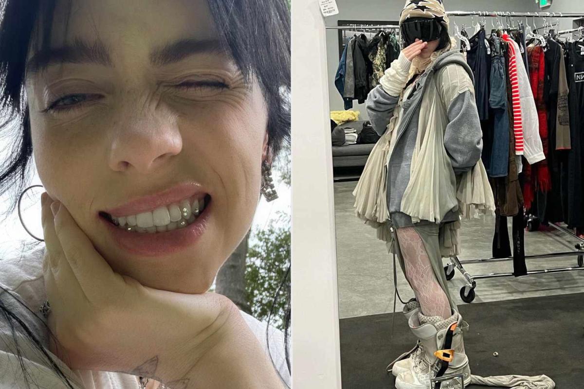 Billie Eilish Sports Tooth Gems and Lace Tights After Calling Out ...