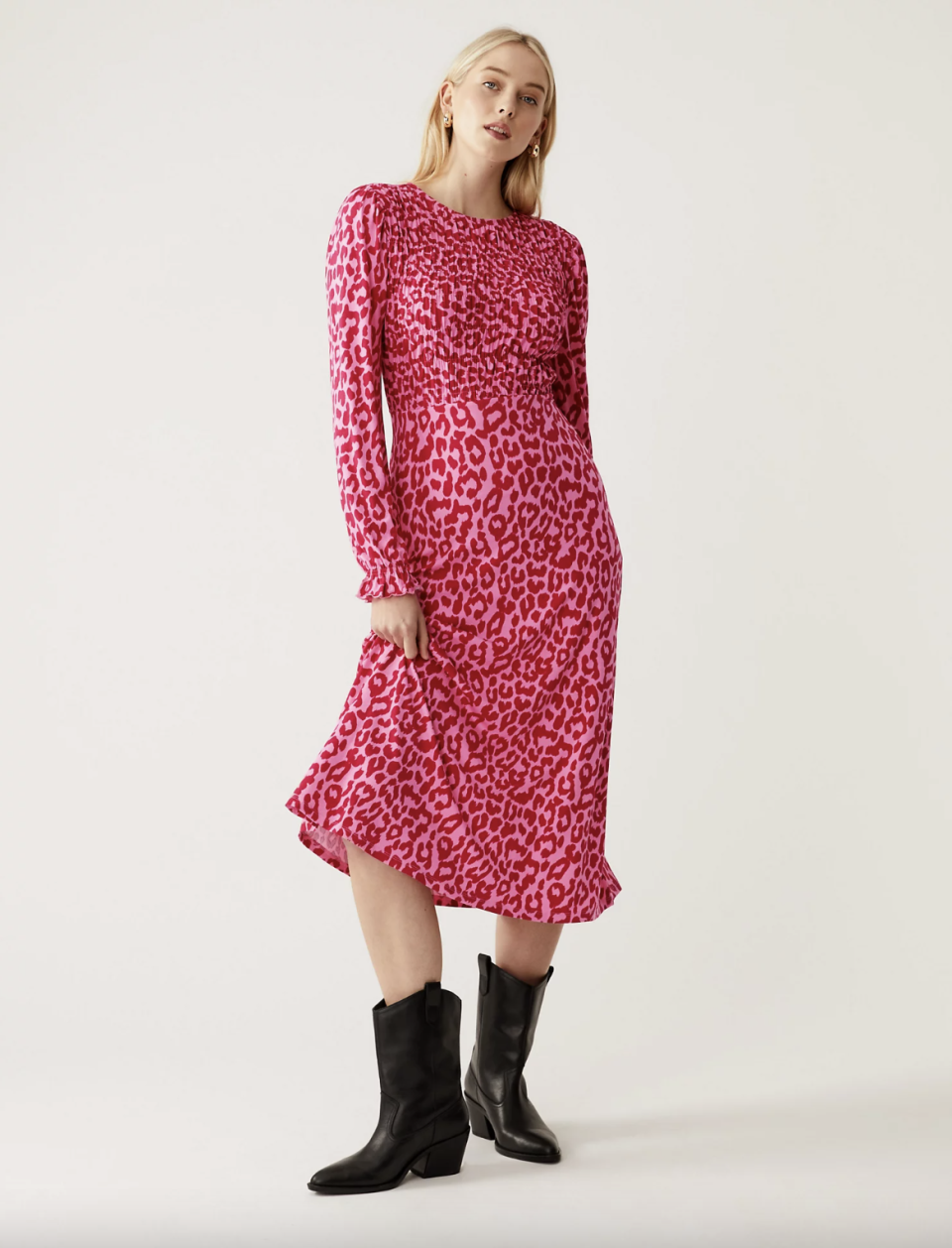 This animal print dress is available in sizes six to 24. (Marks & Spencer)