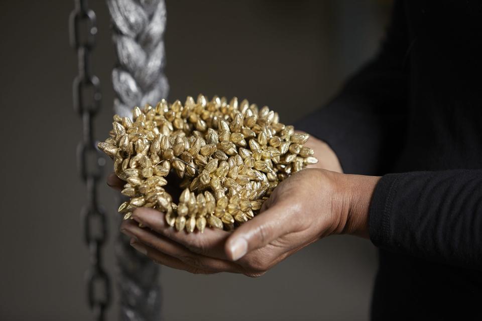 Artist Nirmal Raja created objects cast in brass and iron at the Kohler foundry as part of the Arts/Industry program.