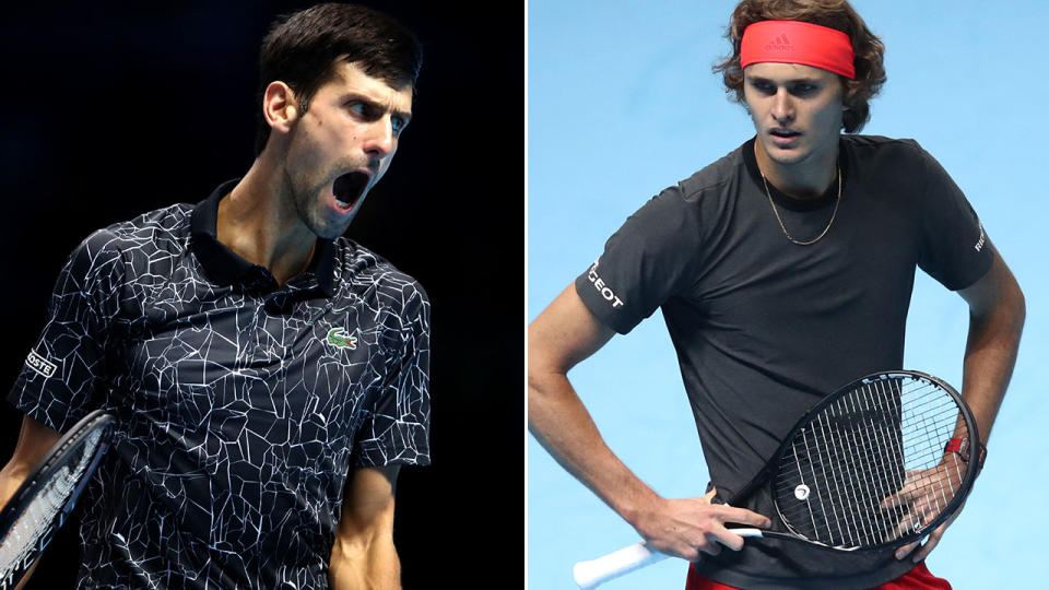 Djokovic and Zverev. Image: Getty